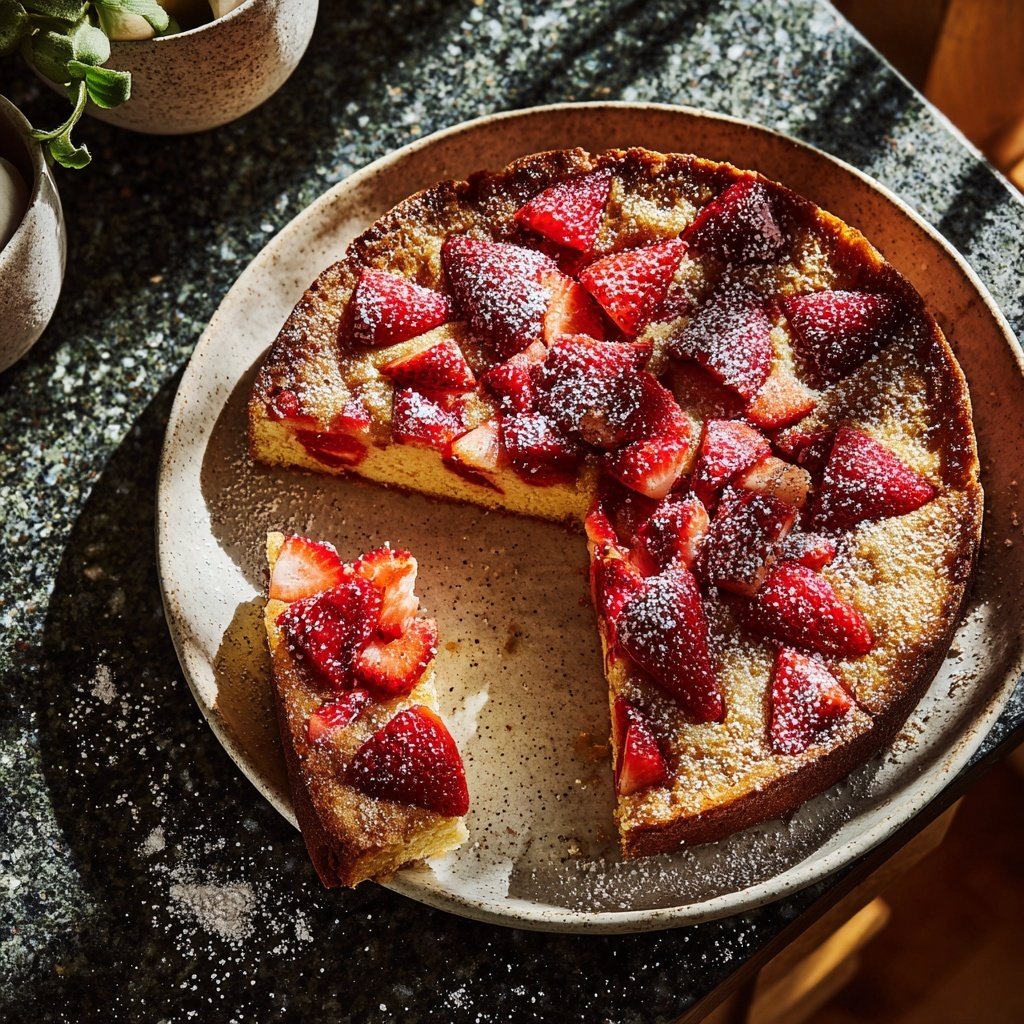 Erdbeer Blechkuchen Mit Zucker Kruste