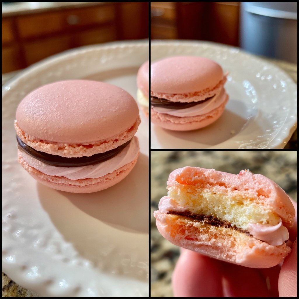 Macarons mit Erdbeer-Schokoladen-Ganache