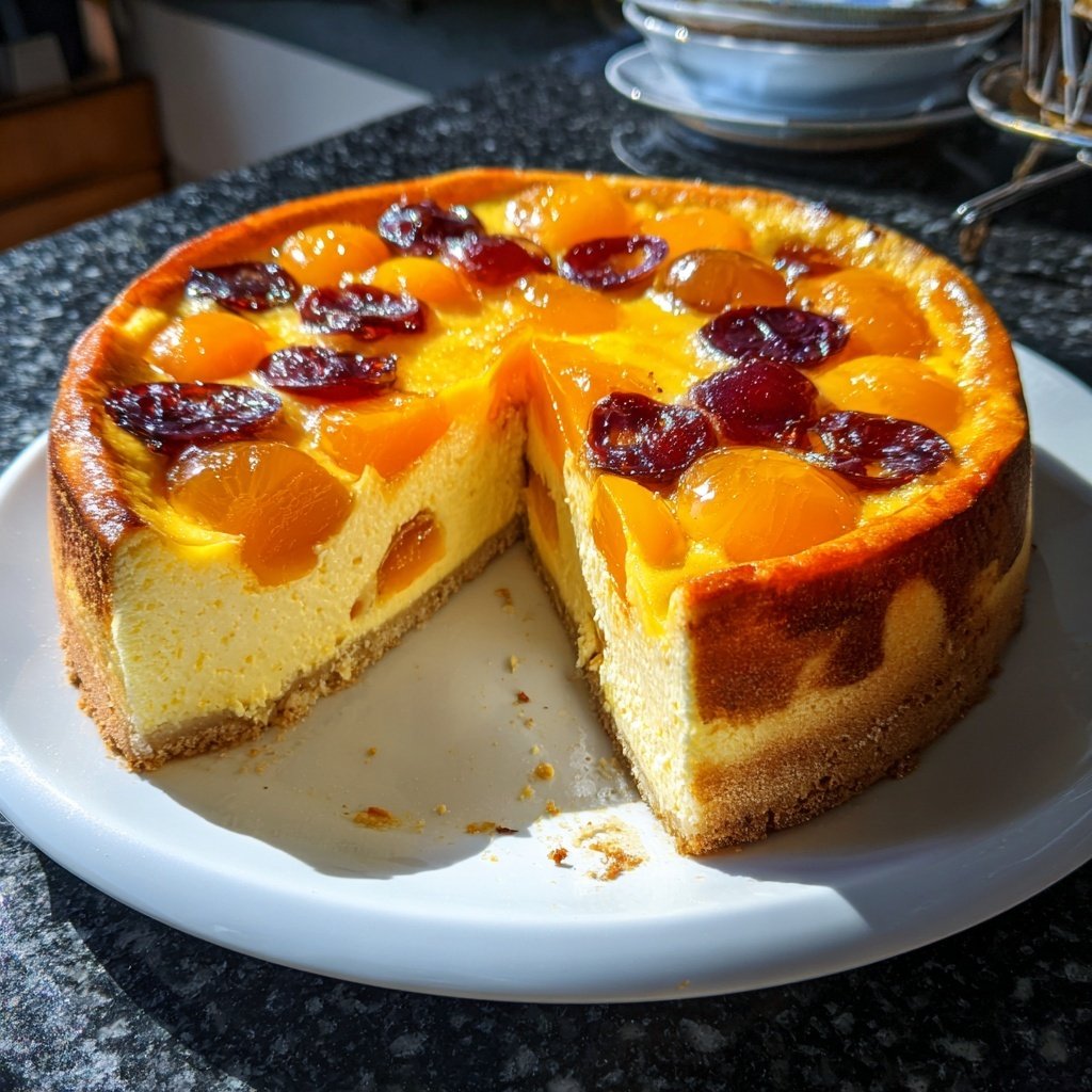 Käsekuchen mit Fruchtspiegel
