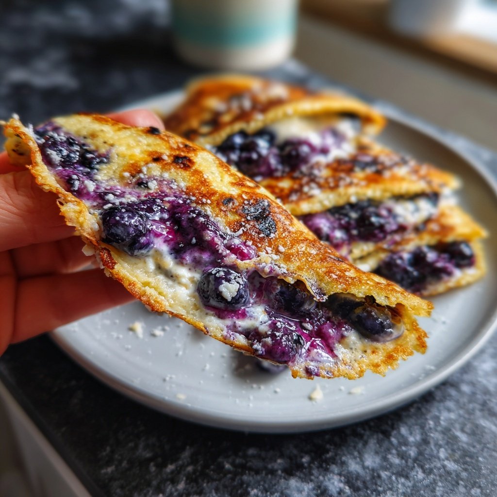 Pfannkuchen mit Heidelbeerquark