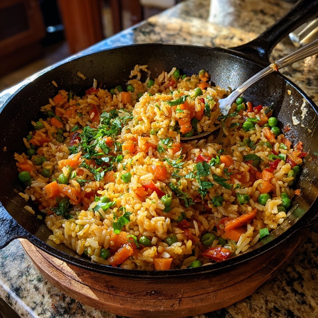 Kalorienarme Reispfanne Mit Gemüse