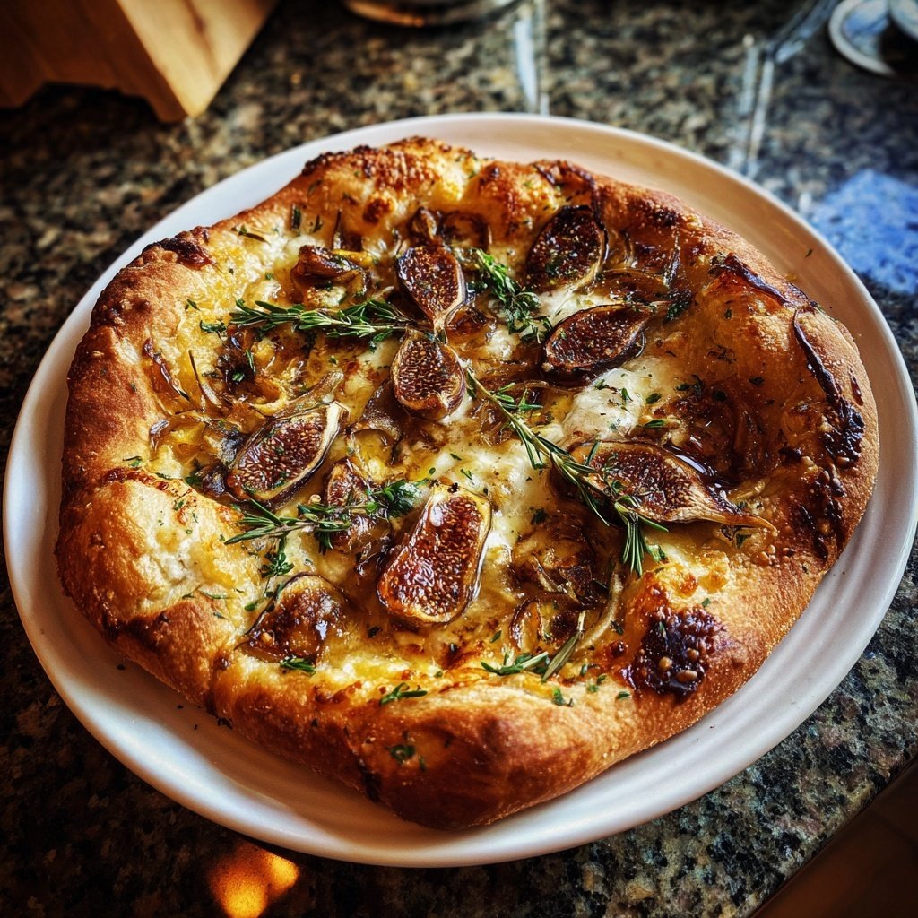 Pizza mit Feigen, Honig und Rosmarin