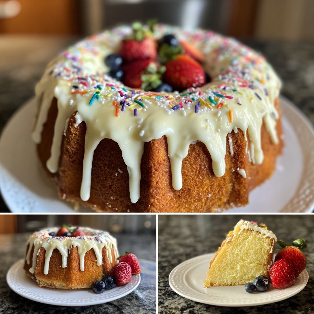 Geburtstagskuchen mit Vanillecreme