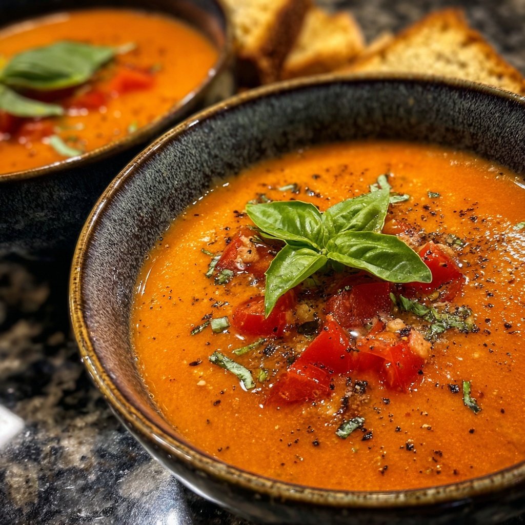 Tomatensuppe mit Basilikum