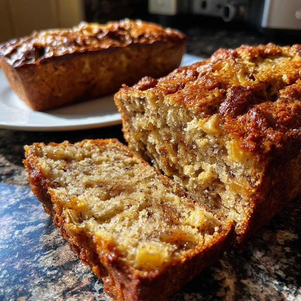 Bananenbrot mit Apfelstücken