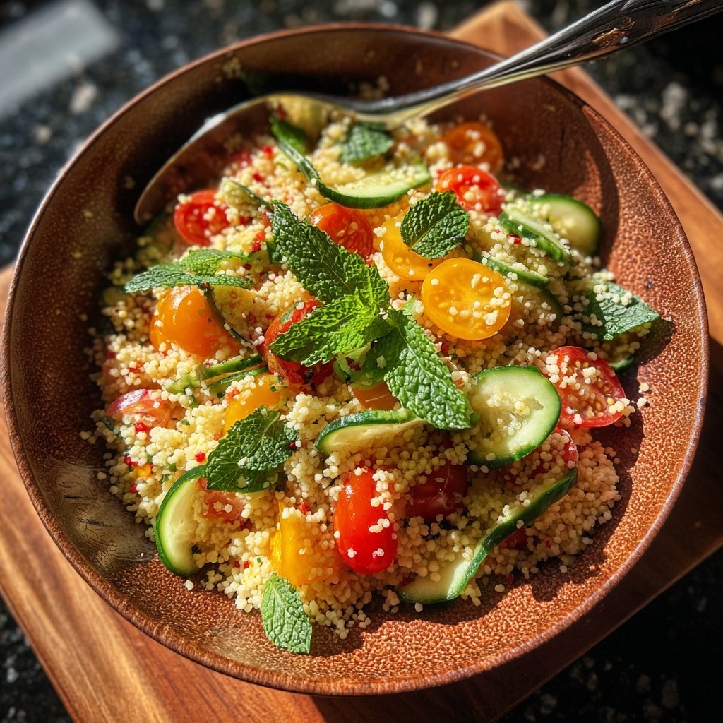 Salat Zum Grillen Mit Couscous Und Minze