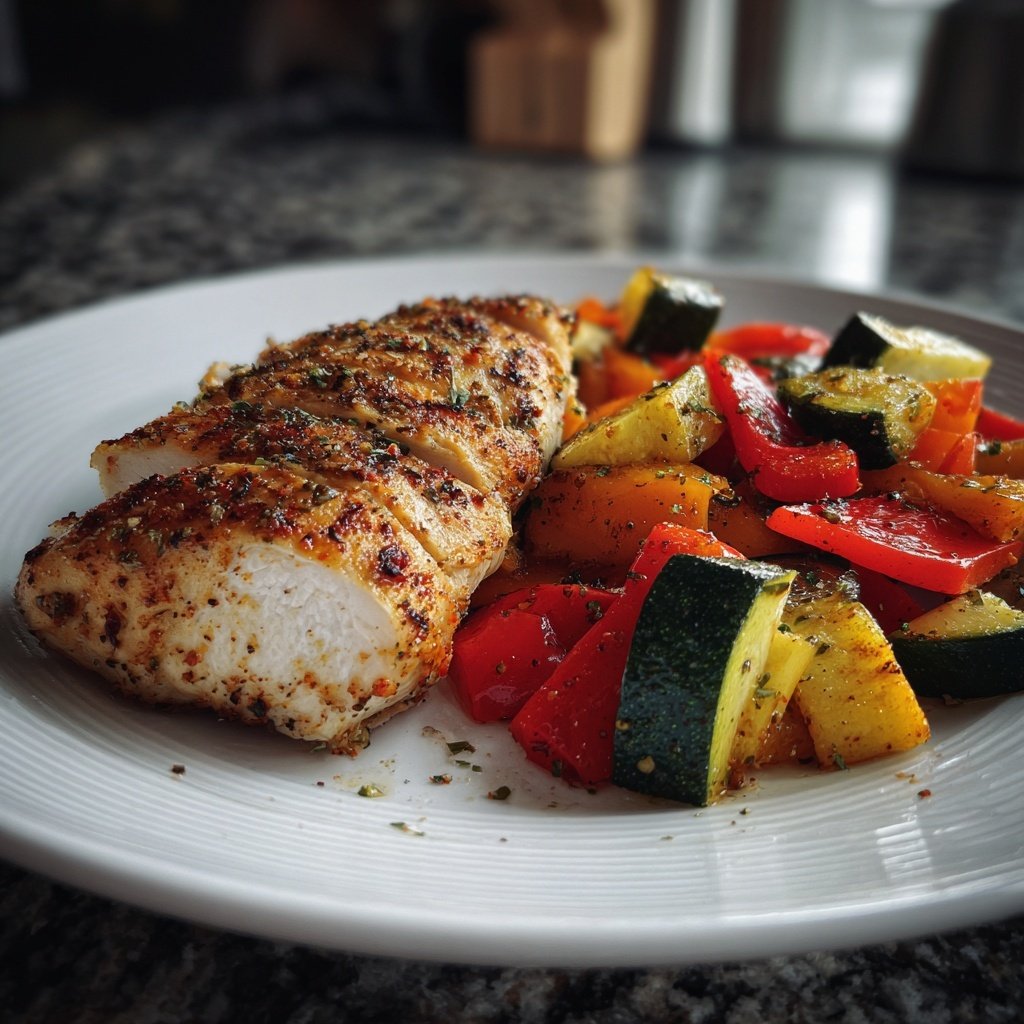 Kalorienarme Hähnchenbrust Mit Ofengemüse
