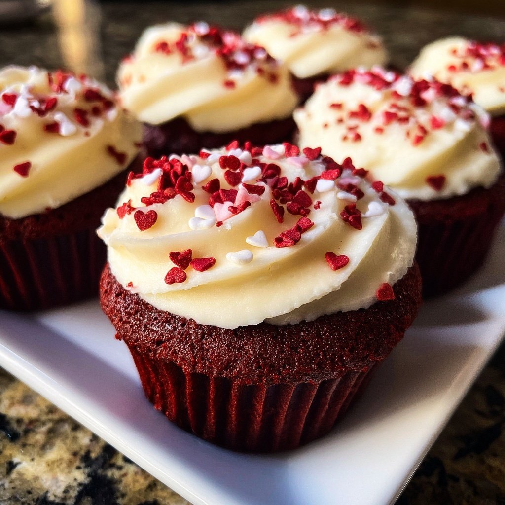 Red-Velvet-Cupcakes zum Valentinstag
