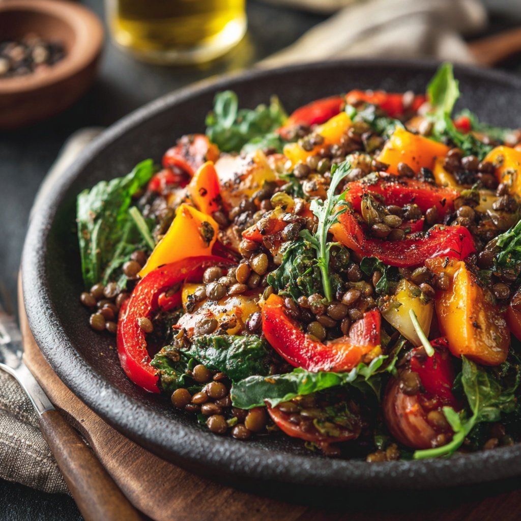 Salat Zum Grillen Mit Linsen Und Paprika
